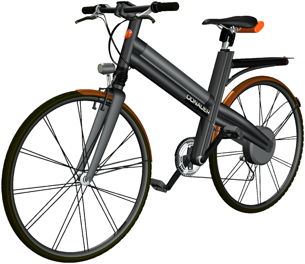 E-Bike: Konzeption eines schwarz-orangenen Unisexpedelecs, by CerYo, form:f - industrial design