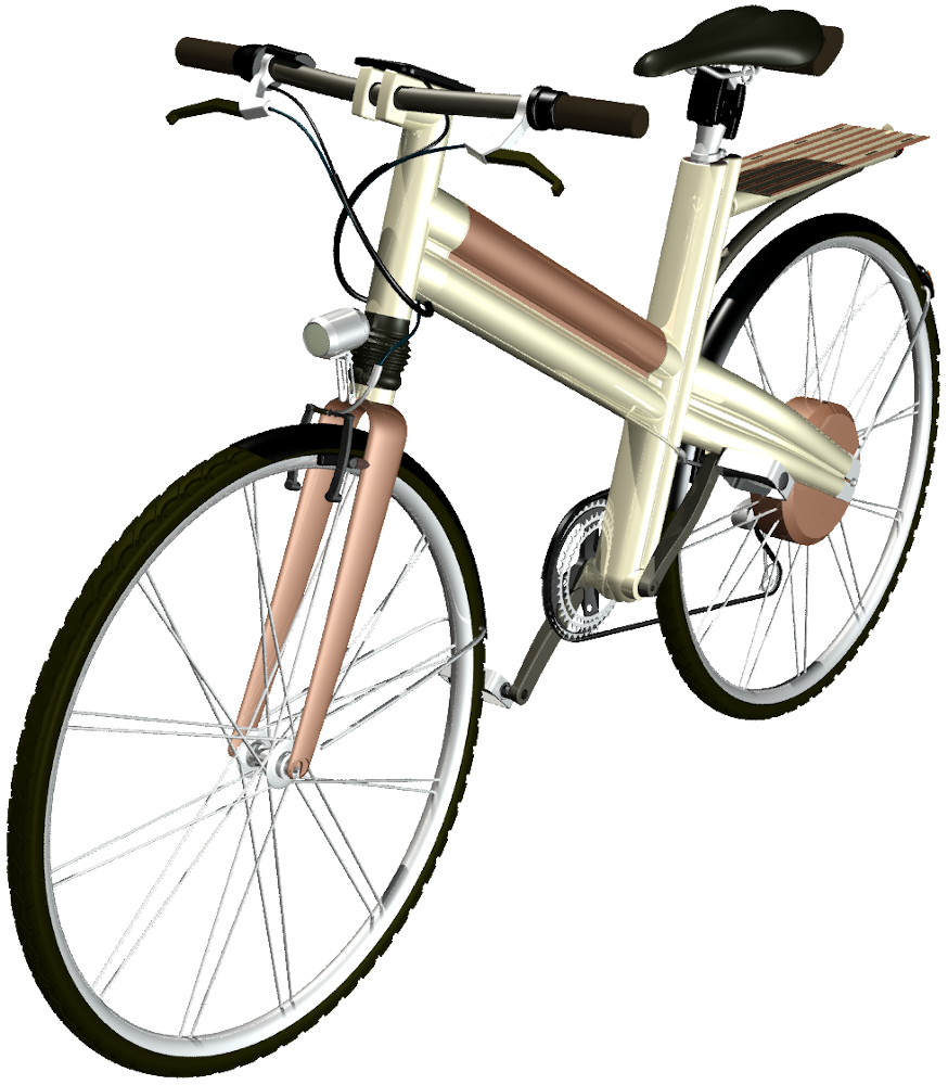 E-Bike: Konzeption eines gold-kupfernen Unisexpedelecs, by CerYo // form:f - industrial design